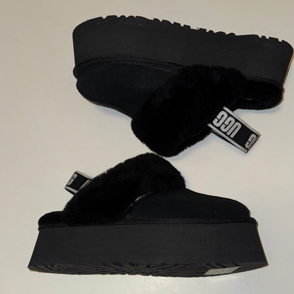 UGG Black Fur-Lined Slip-Ons - Picture 2 of 8